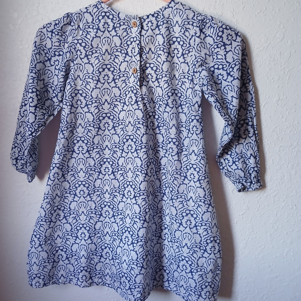 Yo Baby Blue and White Patterned Dress